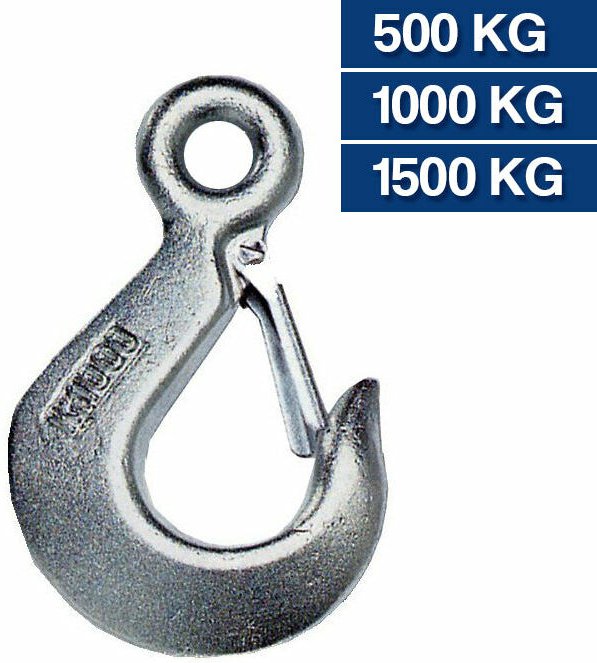 Haken mit Stopp für elektrische Paranchi anheben - 1500 Kg.