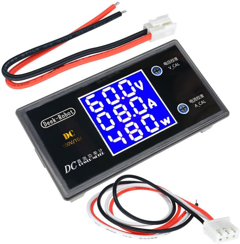 KZQ - dc 0-100V 10A LCD-Display Digital Voltmeter Amperemeter Wattmeter Spannung Strom Meter Volt Detector Tester 12V 24...