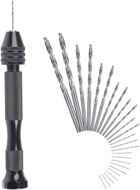 Handbohrmaschine Verstellbares Handbohrmaschinen-Set 25-teiliges Mini-Bohrer-Set für Walnuss-, Bernstein- und Olivenholz...