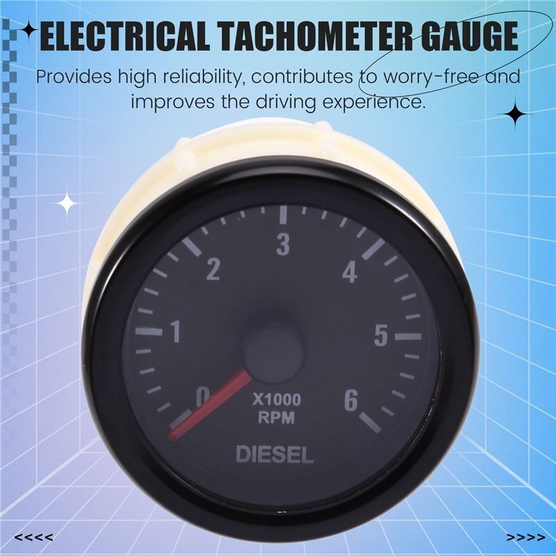 52 mm 0-6000 U/Min (auf Dem Armaturenbrett) Elektrischer Drehzahlmesser für Dieselmotoren