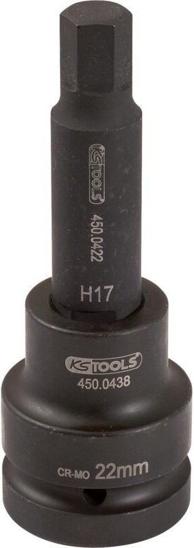 3/4' Kraft-Bit-Stecknuss Innensechskant lang, 22mm