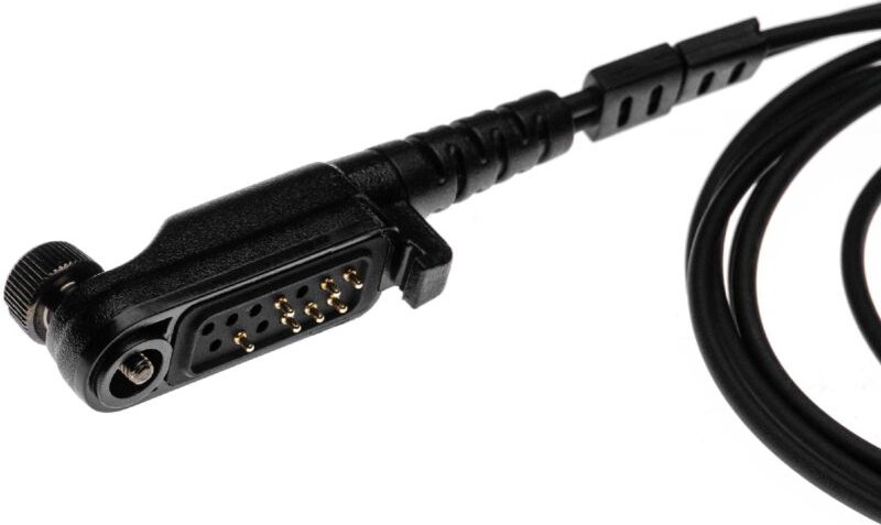 vhbw Headset kompatibel mit Hytera PD680 Funkgerät mit Push-to-Talk Mikrofon - transparent, schwarz, Transparenter Akust...