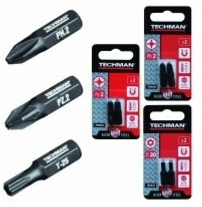 Karte mit 2 identischen Aufsätzen Bezeichnung: Karte mit 2 Schraubaufsätzen Typ Pz1 Länge 25 mm