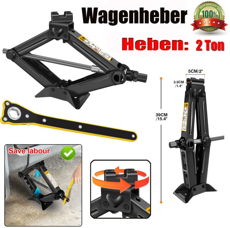 Dayplus - Auto Wagenheber Scherenwagenheber Lift mit Handkurbel Für pkw/suv/mpv 2000kg de