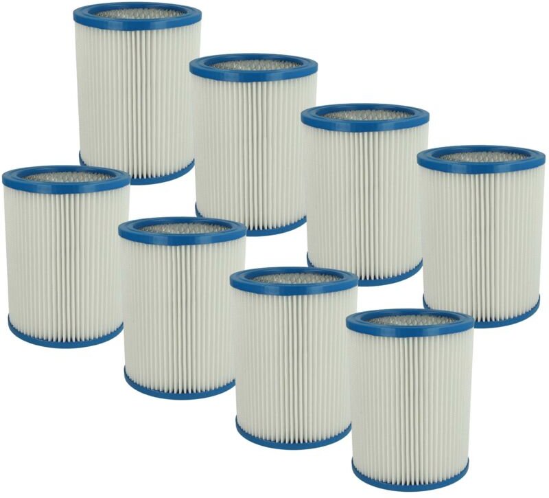 vhbw 8x Faltenfilter kompatibel mit Fein Dustex 40, 25 Staubsauger - Patronenfilter Weiß Abwaschbar