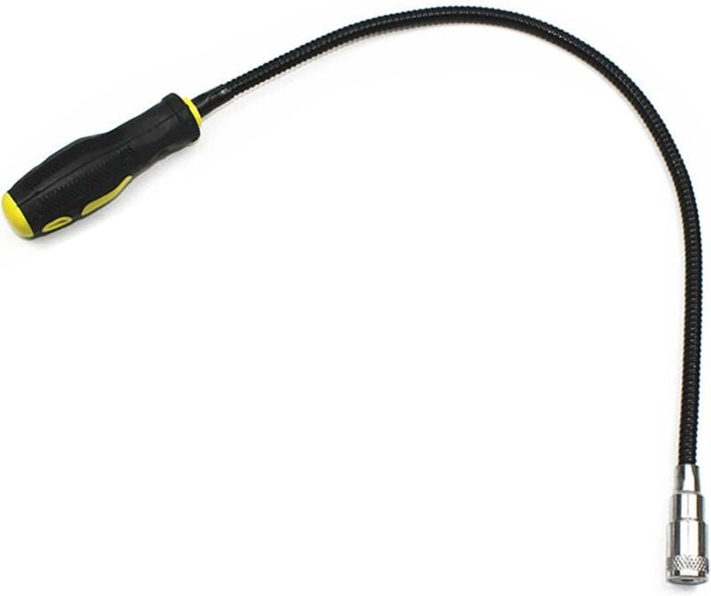 Tragbarer 580 mm flexibler Stabmagnet, faltbarer magnetischer Greifmagnet mit Lampe für Zuhause, Werkstatt, zum Aufheben...