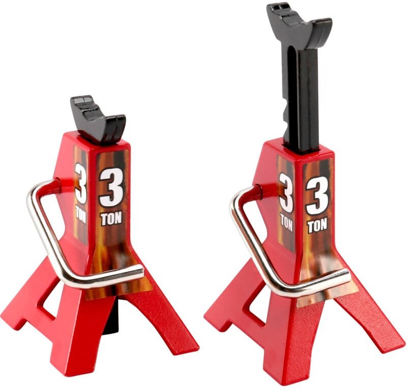 2 Stuecke Metall 3 Tonnen Simulierte Wagenheber HöHen Verstellbare Reparatur Halterung Szene Werkzeug Jack für 1/10 TRX4...