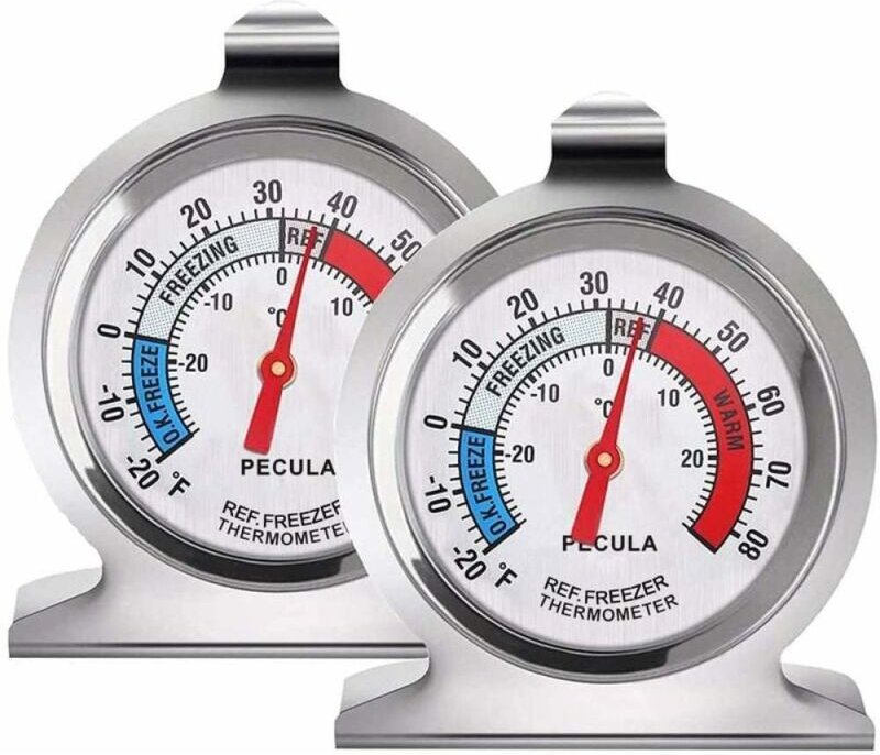 Set aus 2 Kühlschrankthermometern, -30 bis 30 °C / -20 bis 60 °F, klassisches analoges Thermometer für den Kühlschrank, ...