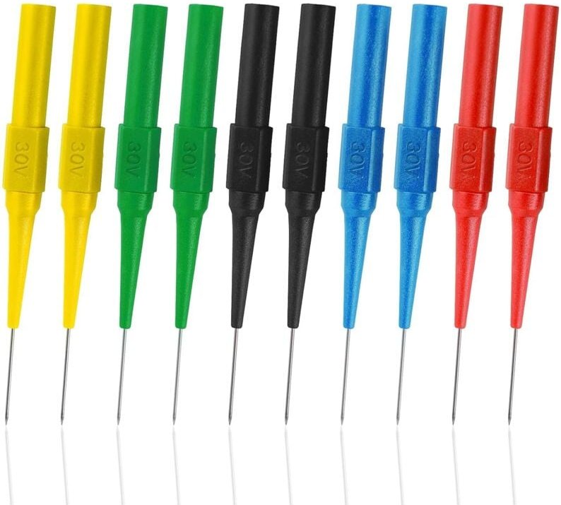 10er-Pack Multimeter-Messspitzen – 0,7-mm-Messspitze – Isolationsmessspitze – Nadelmessspitze – Bananenstecker – Abnehmb...