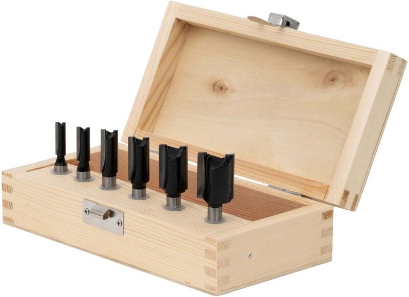 Nutfräsersortiment, Hartmetallschneiden, 6-teilig, 8 mm, Holzfräser, Fräser für gägngie Oberfräsen (8 mm), Fräser Set, r...