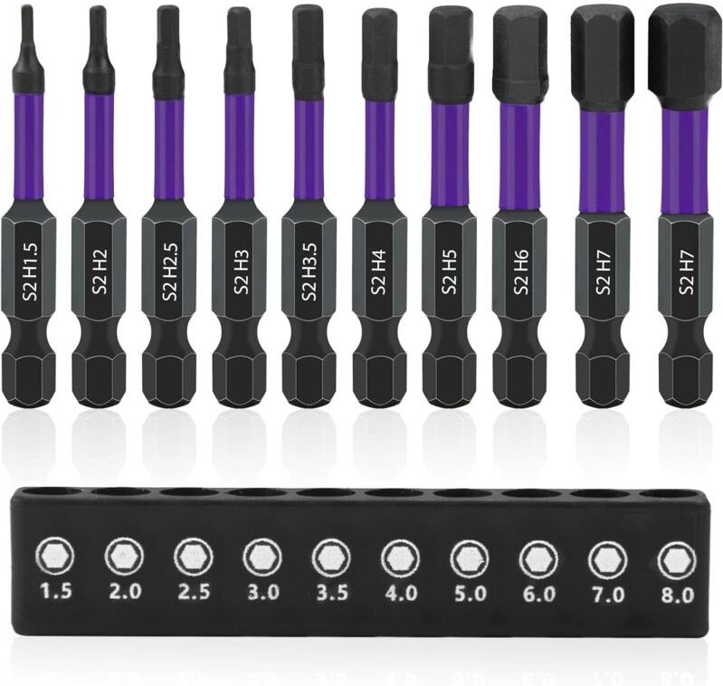 Sechskant-Schraubendreherbits, 50 mm Sechskantschaft-Schraubendreher, 1/4"-Kopf, magnetischer Sechskantschaft, S2-Stahl-...