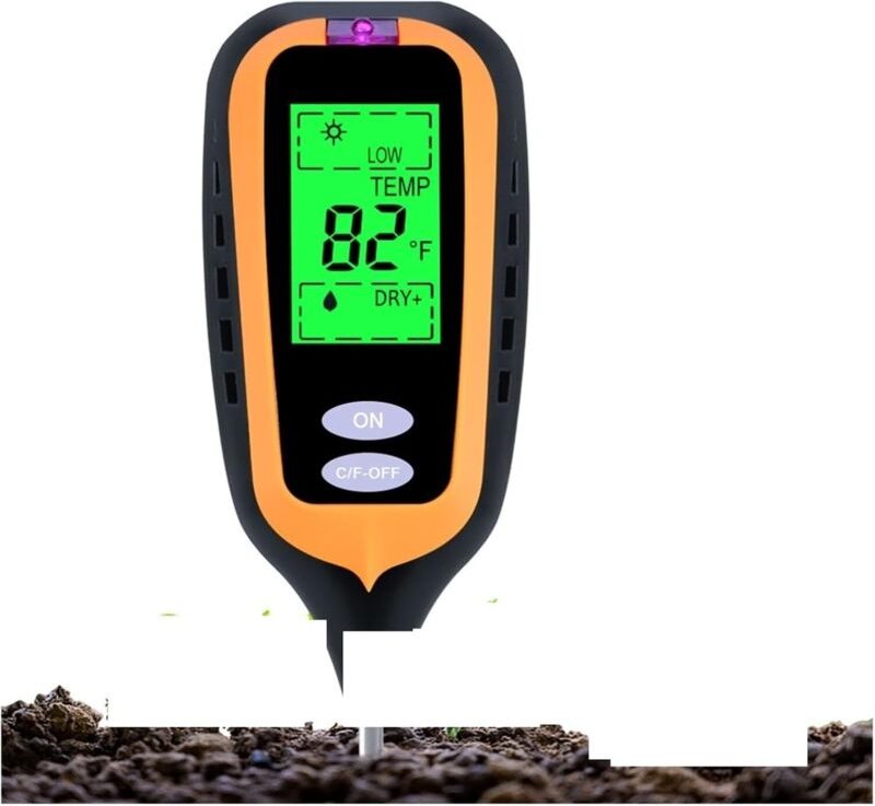 4-in-1-Digital-Bodenfeuchtemessgerät, PH-Meter, Luftfeuchtigkeit, Sonnenlicht, Temperaturtester, Säuregehalt-Feuchtigkei...