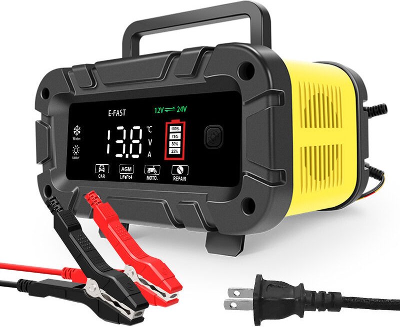 20A Kfz-Batterieladegerät, 12V/24V Automatikladegerät mit LCD-Anzeige, verbessertes intelligentes Ladegerät für AGM/LiFe...