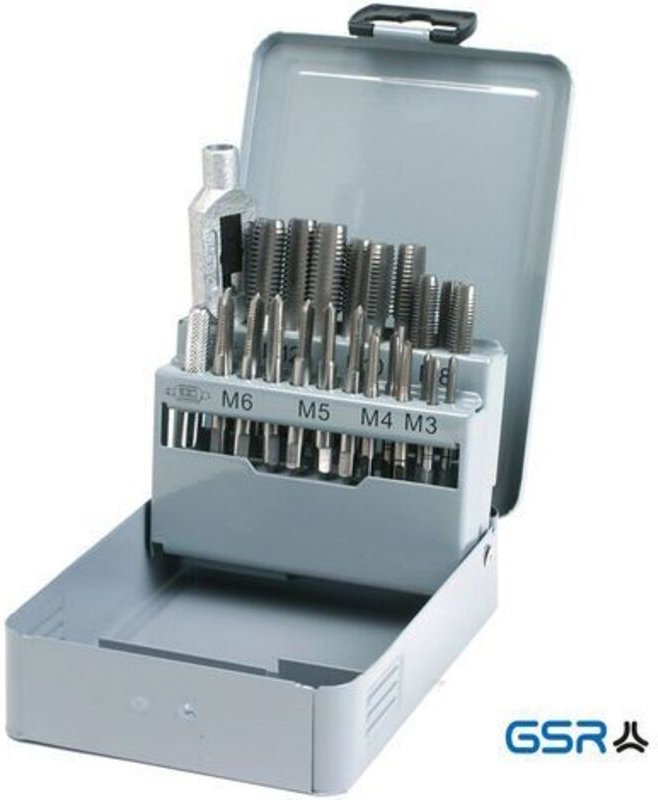 Gewindeschneidsortiment 22tlg. hgb+vw Satz M3-M12 hss - GSR
