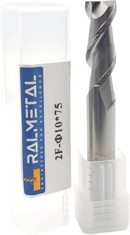 Aluminium-VHM-Fräser, 2-schneidig, 10 x 25 x 75 mm, 45 HRC