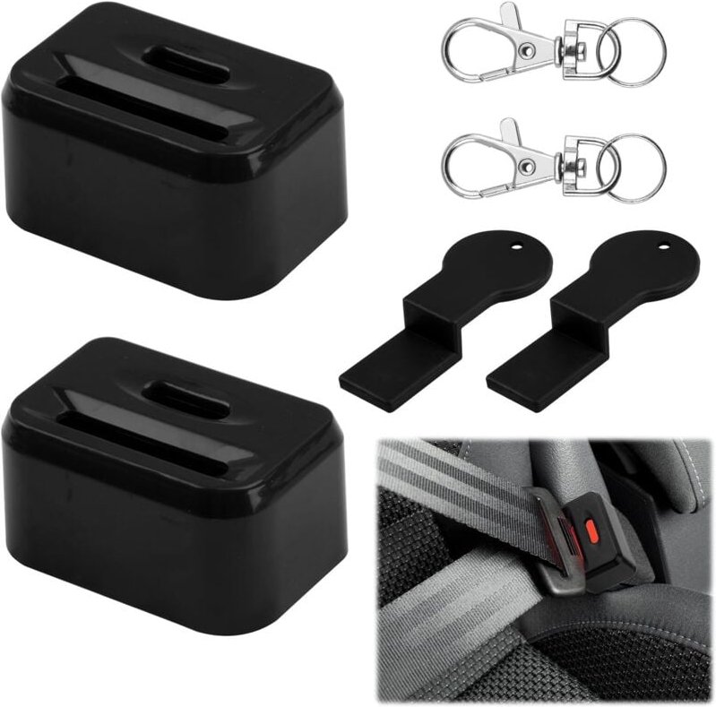 Geeignet für 2 Autositzgurt-Schnallenschoner, Sicherheitsgurt-Schnallenschoner mit Entriegelungsring, Sicherheitsgurt mi...