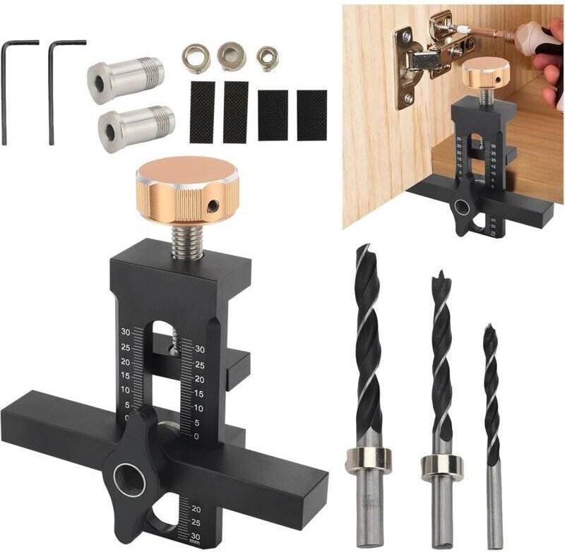 Vtizikl Positionneur d'installation de porte d'armoire, gabarit de montage pour installer des portes d'armoire, outil de...