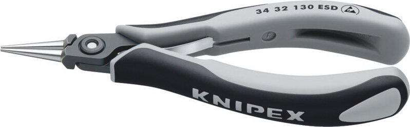 Knipex - 34 32 130 esd esd Rundzange Gerade Chrom-Vanadium Kugellagerstahl 135 mm