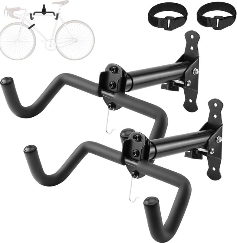 Fahrrad-Wandhalterung, verstellbarer Fahrradhaken zur Garagenaufbewahrung, verstellbare Haken für Mountainbikes oder Ren...