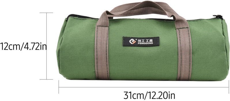 Pengggong Werkzeugaufbewahrungstasche mit Reißverschluss und dicken Noppen für Elektriker und Schreiner, grüne kleine We...