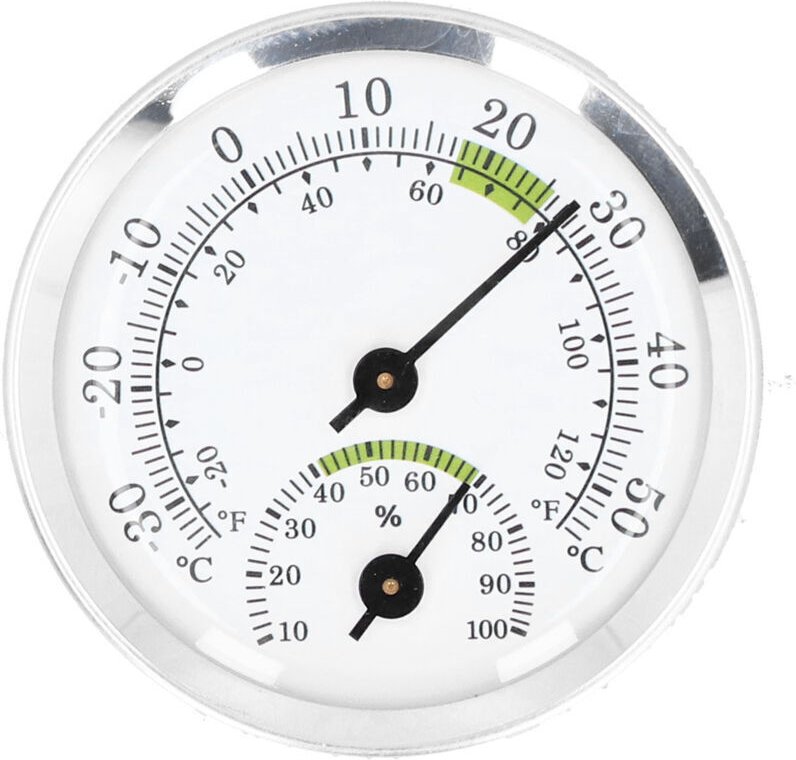 Thermometer-Hygrometer, Mini-Zifferblatt-Hygrometer für Luftbefeuchter, Gewächshaus, Garten, Zuhause – sicher