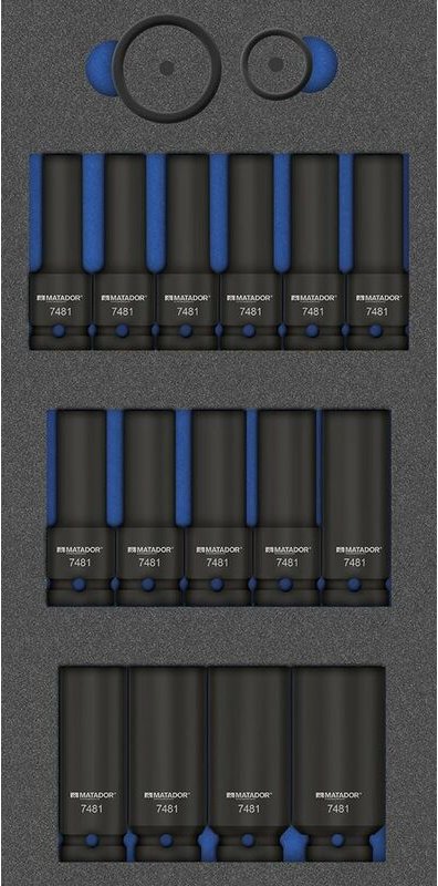 MTS 1/2"-Kraft-Steckschlüssel, 19-tlg., 12,5 mm (1/2"): 10-27 mm (1/3