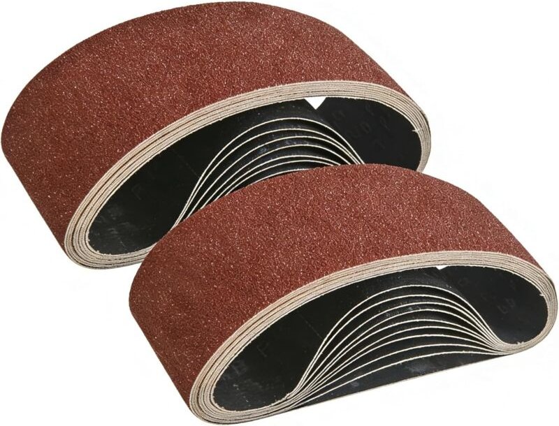 Schleifbänder, schleifband 75 x 533 mm, Set mit 25 Stück, Körnungen (P80x5, P120x5, P150x5, P240x5, P320x5), für Bandsch...