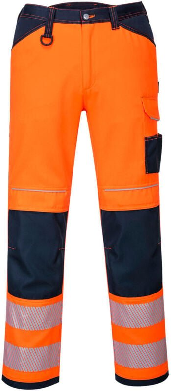 Arbeitshose PW3 Hi-Vis Orange/Marine Kurz 2XL - FR(54) - UK(42)