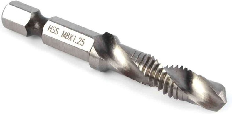 Conus- und Gewindebohrer M8 HSS mit 1/4" Sechskantaufnahme – Zubehör für Elektrowerkzeug