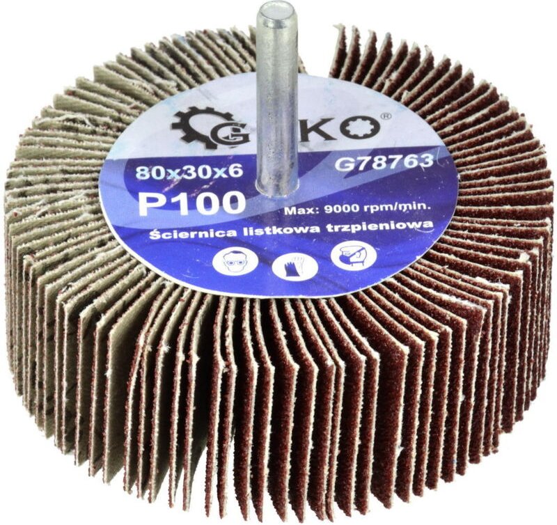 Fächerschleifscheibe mit Schaft 80x30x6 P100