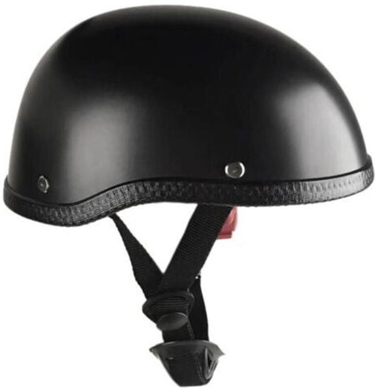 ZVD- Motorradhelm im Retro-Stil – leichtes ABS + waschbares Baumwollfutter – Einheitsgröße – schlichtes Schwarz