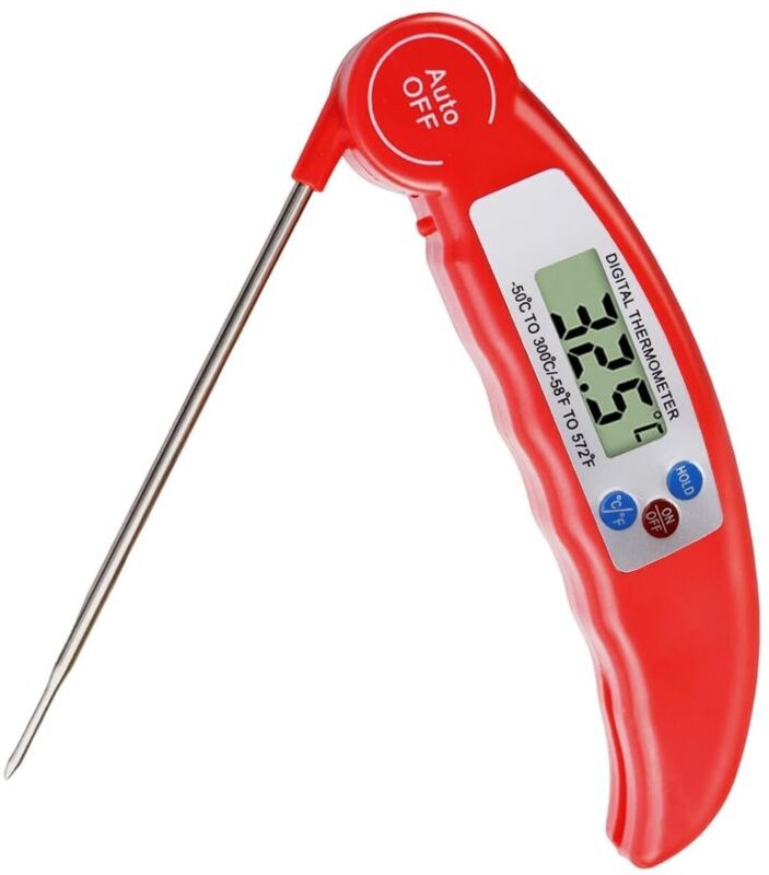 Professionelles Küchenthermometer mit 3-s-Sofortablesung, ±0,1 °C Genauigkeit, LCD-Display mit Hintergrundbeleuchtung, K...