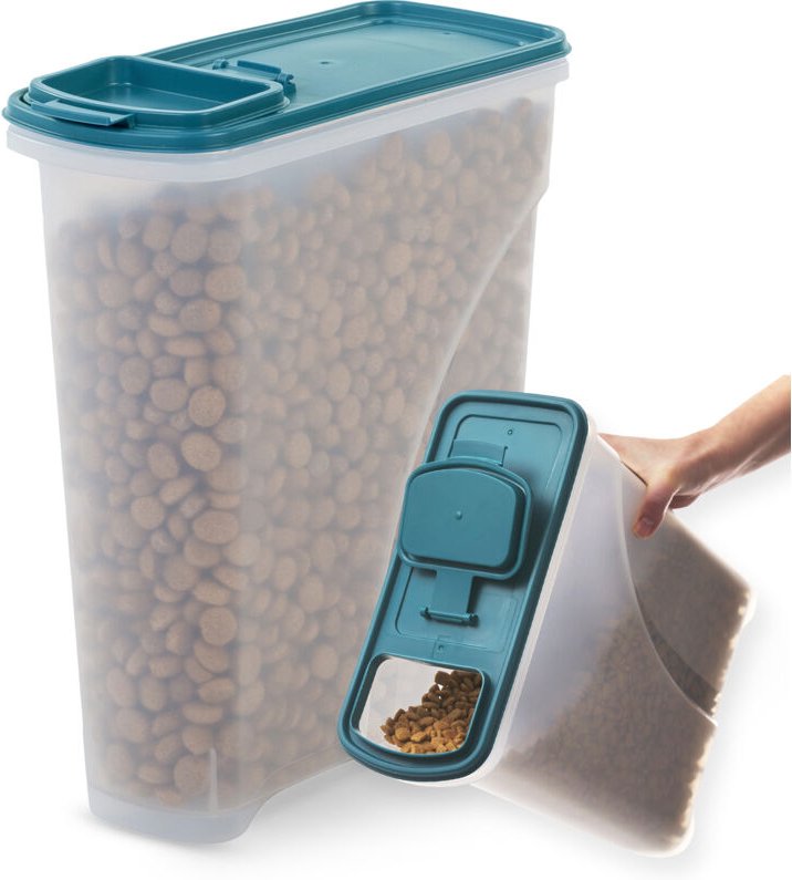 Luftdichte Hundefutterbox, 7 l/3,5 kg, blau, Deckel mit Luftdichtem Verschluss, Kunststoff, für Hunde, Katzen, Leckerlis...