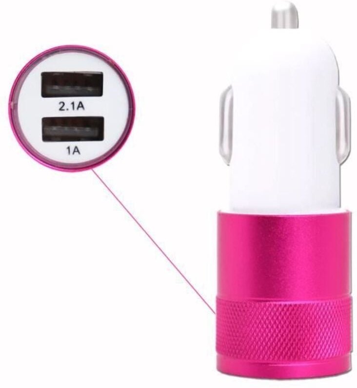 USB Zigarettenanzünder Ladegerät Rosa mit Doppelte Anschlüsse Ultra Schnell USB X2 Autoladegerät 12-24V für Lenovo K14 P...