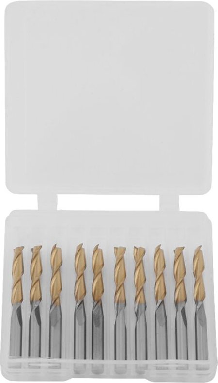 Titanbeschichteter Zweischneider-Schaftfräser, 3,175 mm Schaftdurchmesser, 3,175 mm Schnittdurchmesser