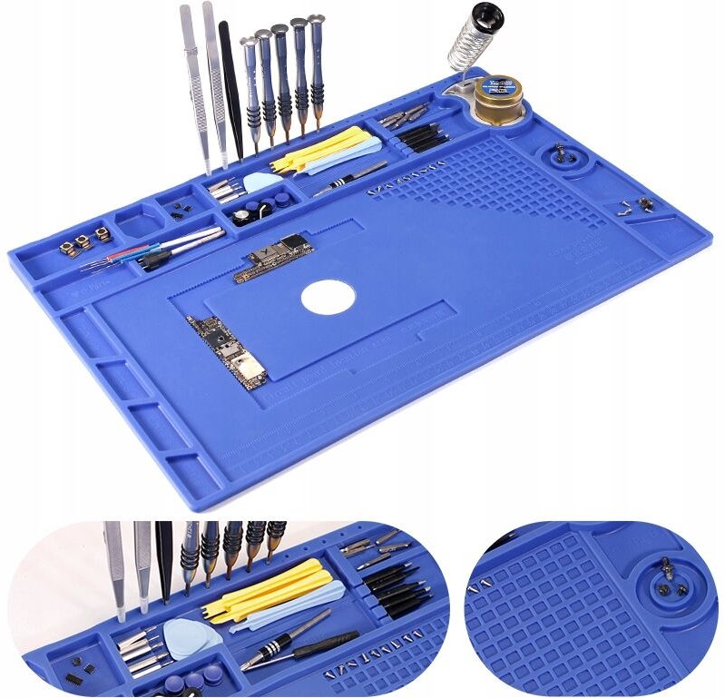 Große blaue Silikon-Antistatikmatte Yihua 440x310mm