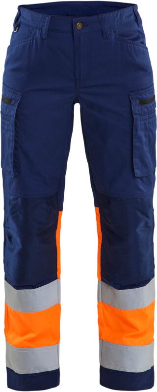 Arbeitsstretchhose mit hoher Sichtbarkeit für Damen 7161 – Marine/Orange M – DE(40) – AT(C38) – Normen