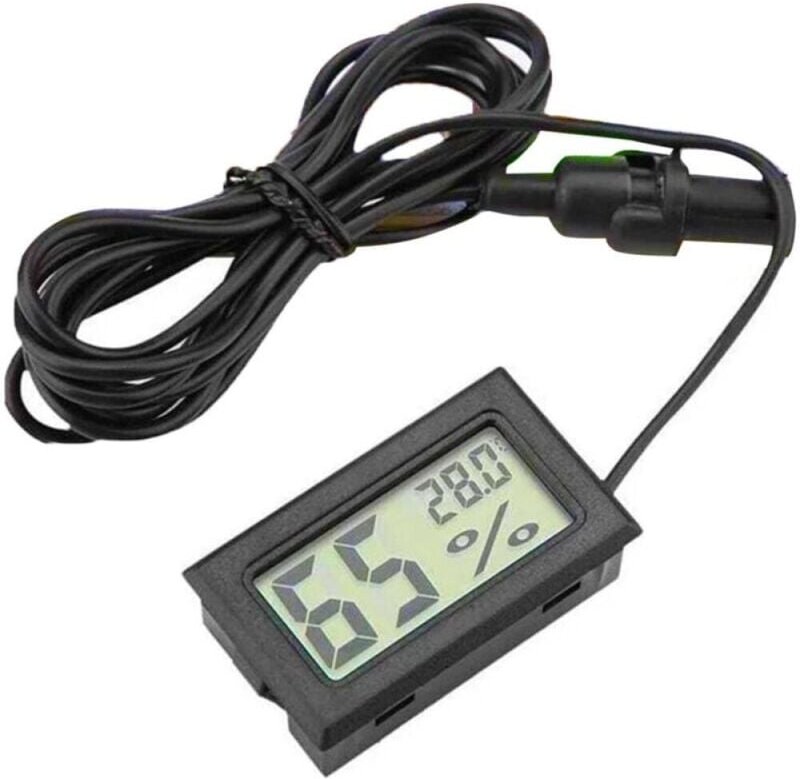 Digitales Thermometer und Hygrometer, Mini-Elektronikthermometer und Hygrometer für den Innen- und Außenbereich mit Sond...