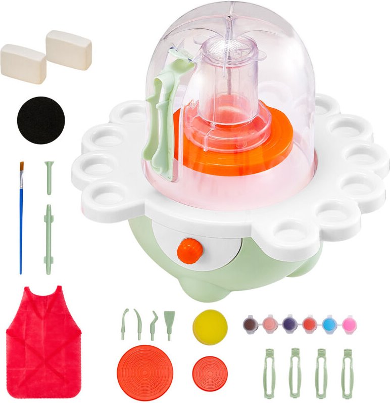 Mophorn Mini-Töpferscheibe Maschine mit 50/80 mm Drehteller & variabler Geschwindigkeit, elektrische Tonscheibe für Eins...