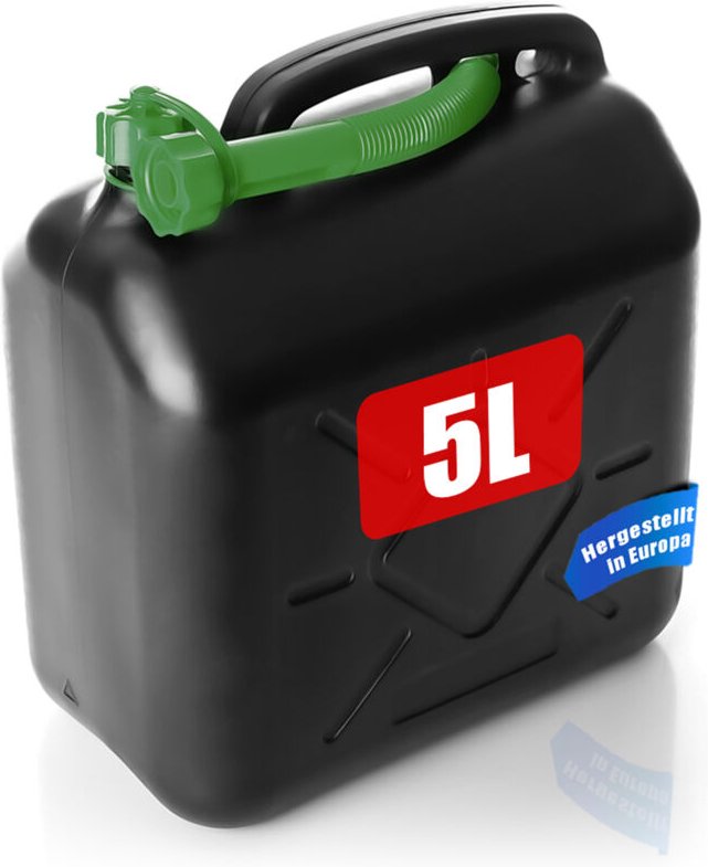 BigDean Benzinkanister 5L mit flexiblem Ausgießer - Kraftstoffkanister für Benzin & Diesel - UN-Zulassung handlicher Kan...