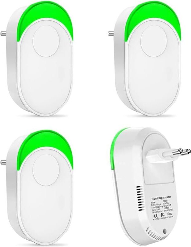 Energiesparer, 4 Stück 90–250 V, geeignet für Haushaltsgeräte und Hochspannungsgeräte