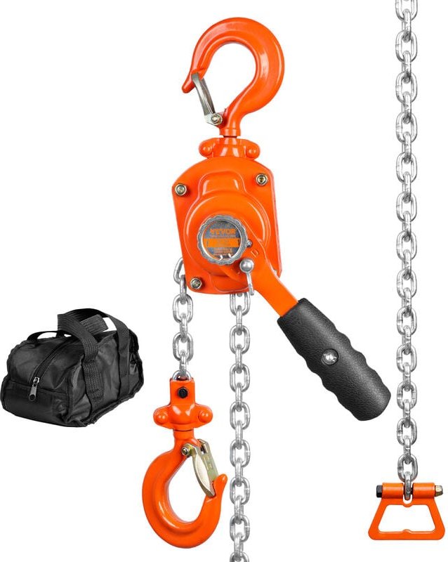 Mophorn - vevor Mini Hebelzug 0,5T Tragfähigkeit Kettenzug 260N Zugkraft Flaschenzug 2,80m Hubhöhe Ratschenzug Hebezug a...