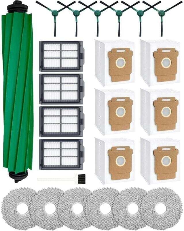 24-teiliges Zubehörset für den iRobot Roomba Plus 405 Combo/505 Combo Saugroboter: 1 Hauptbürste, 6 Staubbeutel, 6 Reini...