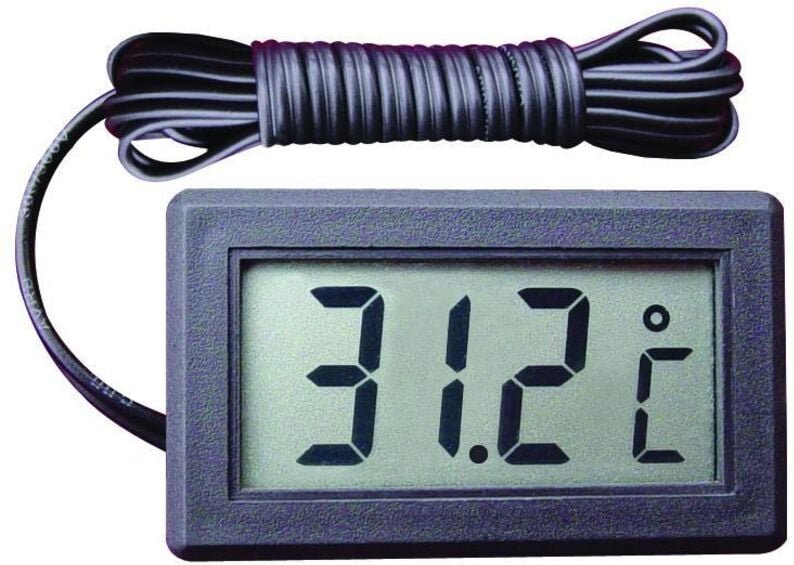 ZW9 LCD-Elektronik-Thermometer mit Sonde und Bedienfelduhr