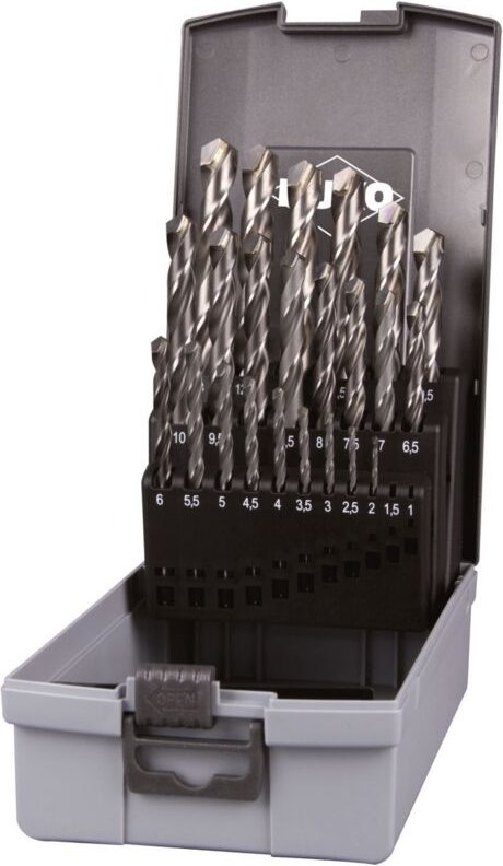 RUKO Spiralbohrer-Satz DIN 338 Typ N, mit eingelöteten HM-Schneidplatten in Kunststoffkassette - 23 tlg. - 815215RO