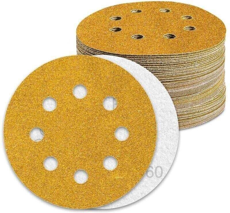 125-mm-Schleifscheibe, Körnung 60, 80 Stück Schleifscheiben für Exzenterschleifer, Schleifpapier, C