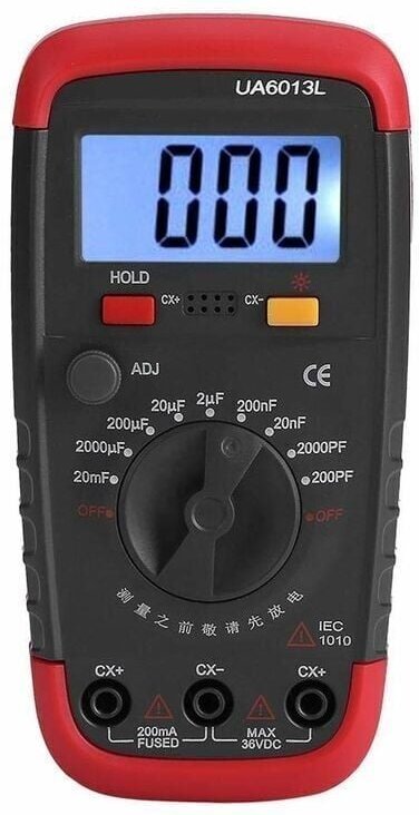 Professionelles Kapazitätsmessgerät, digitaler Kondensatortester 0,1 pF – 20000 µF mit LCD-Hintergrundbeleuchtung und Sc...