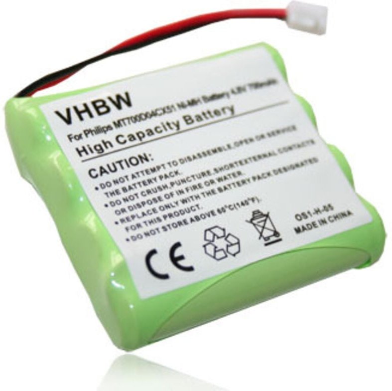 Vhbw - Akku kompatibel mit Philips SBC-EB4880 A1507, SBC-EB4870 A1507 Babyphone Babytalker (700 mAh, 4,8 v, NiMH)