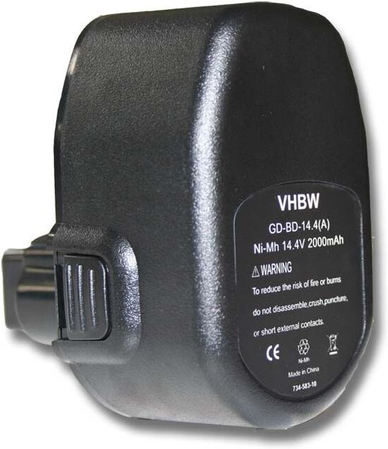 Vhbw - 1x Akku kompatibel mit Black & Decker KC1482C (6536-7), KC14GTBK, KC14GTK, KC14CE, KC14CK, KC14C Werkzeug (2000 m...