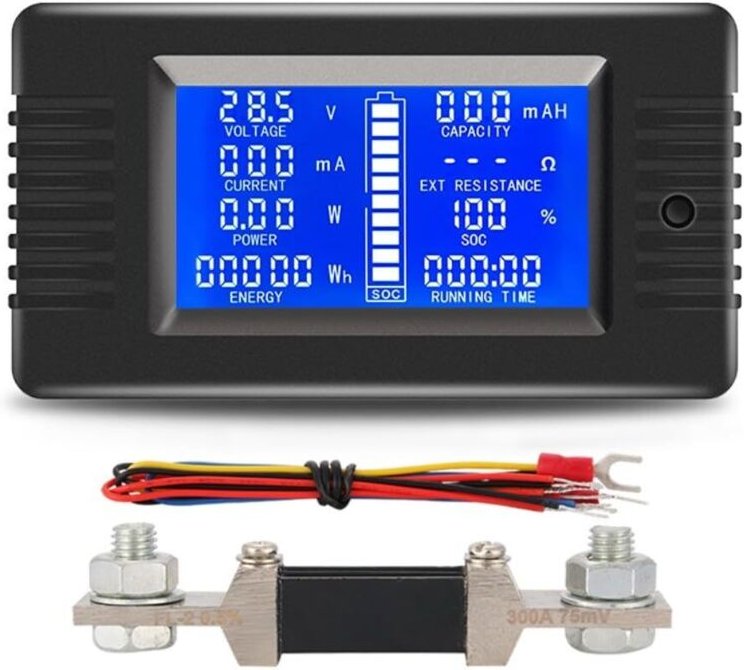 Gleichstrom-Voltmeter und -Amperemeter zum Testen von Autobatterien, Spannungsbereich 0–200 V, misst die Leistungsaufnah...